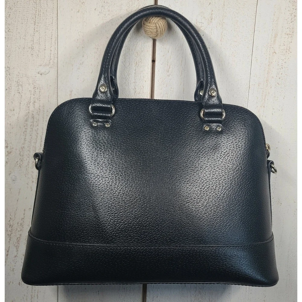 Kate Spade Wellesley Small RachelleBlack Leather Satchel BagChic Quiet Luxury